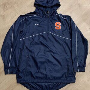 Nike Syracuse Lacrosse Storm-Fit Blue Hooded Windbreaker Jacket Men's Large L